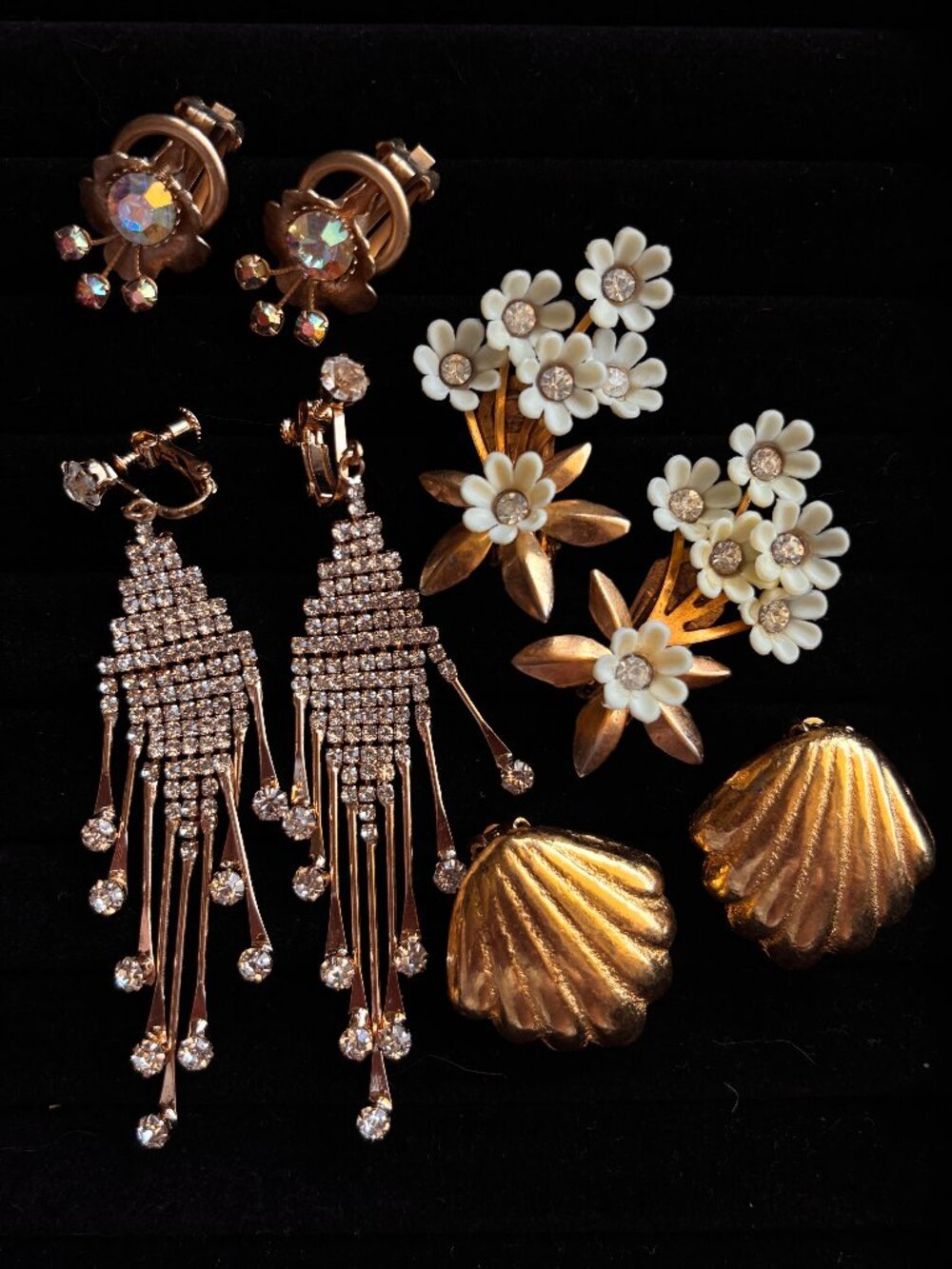Vintage Gold Clip-on earring bundle